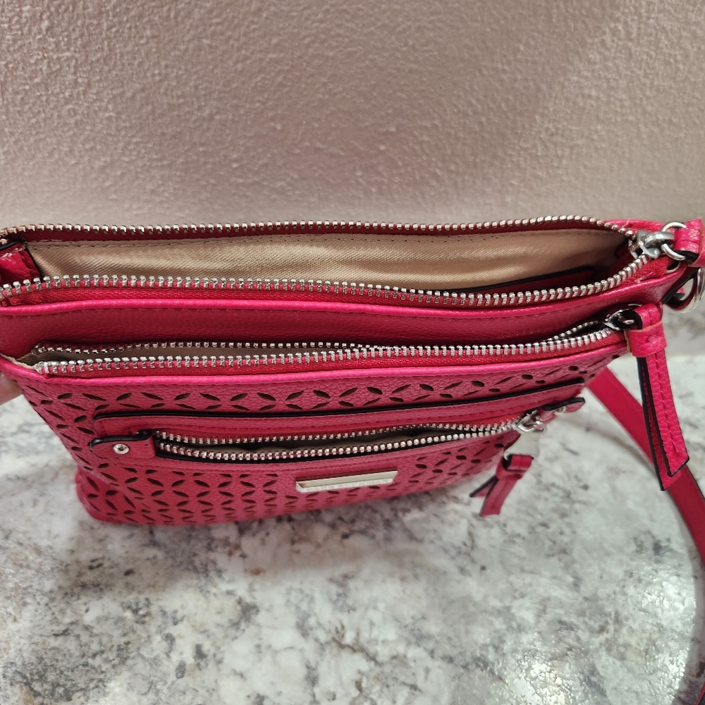 Dana Buchman Pink Eyelet Crossbody Purse - Picture 5 of 16